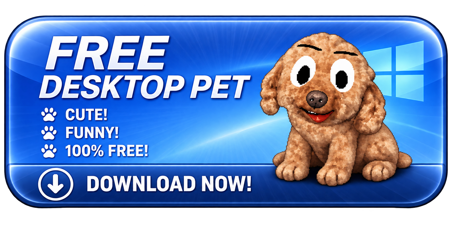 FREE DESKTOP PETと書かれた犬の広告